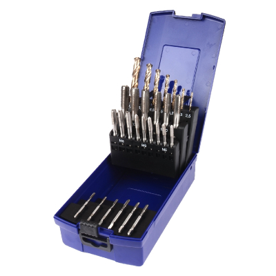 28Pc HSS Tap And TiN Coated Drill Set Brooke M3-M12 Taps
