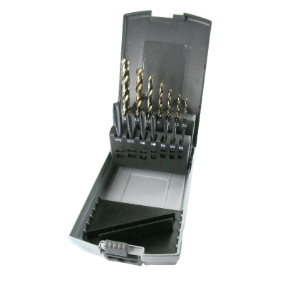 14Pc HSS-E Spiral Point Taps & Drill Set Brooke 3mm-12mm Taps
